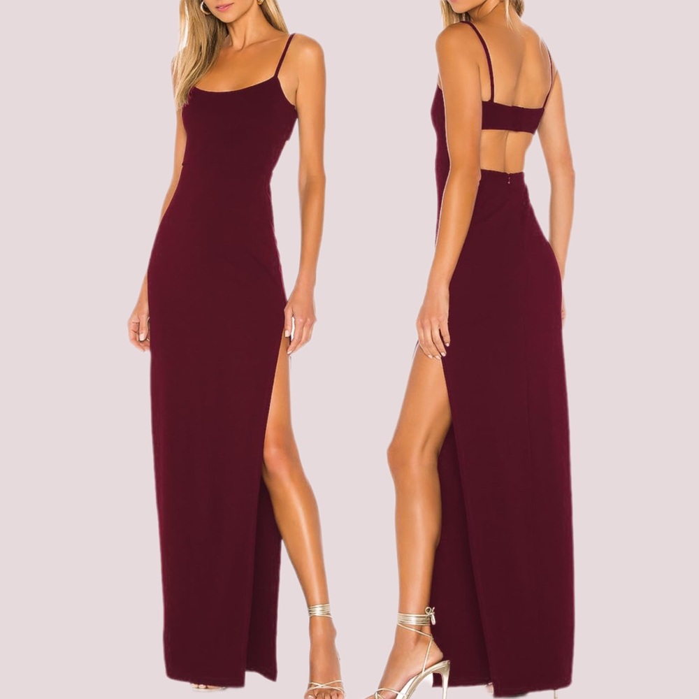 NWT Maroon Backless Spaghetti Strap Maxi Dress - XS